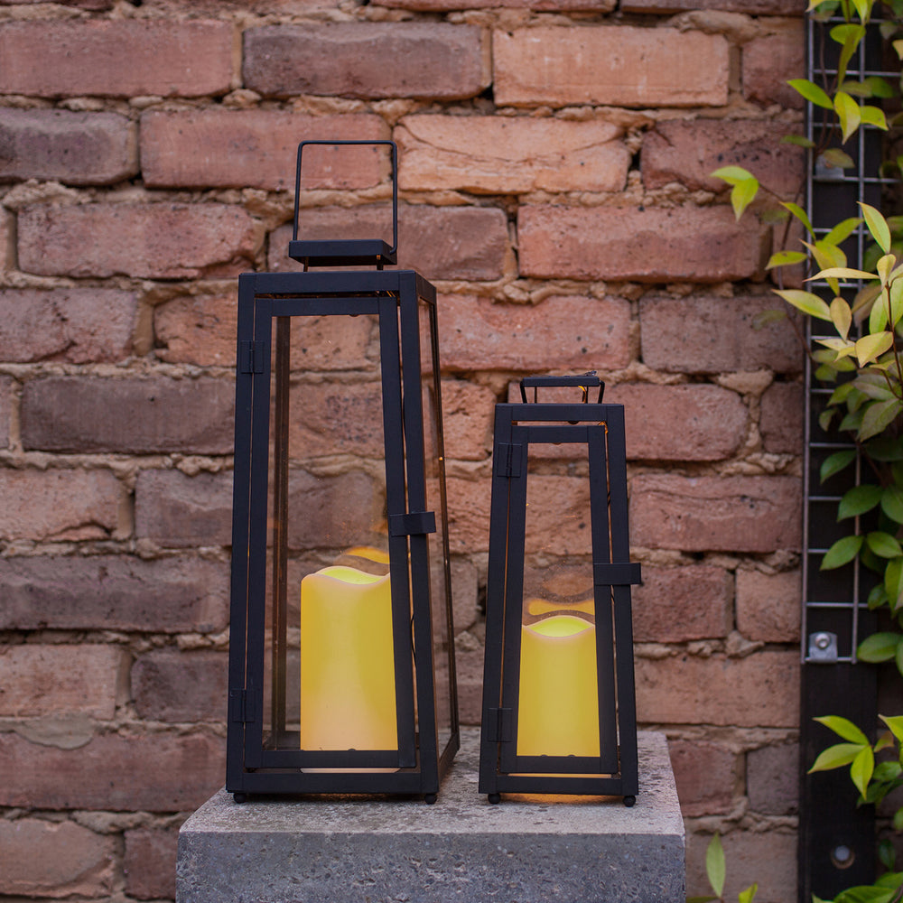 Lot de 2 Lanternes Lumineuses pour Extérieur en Métal