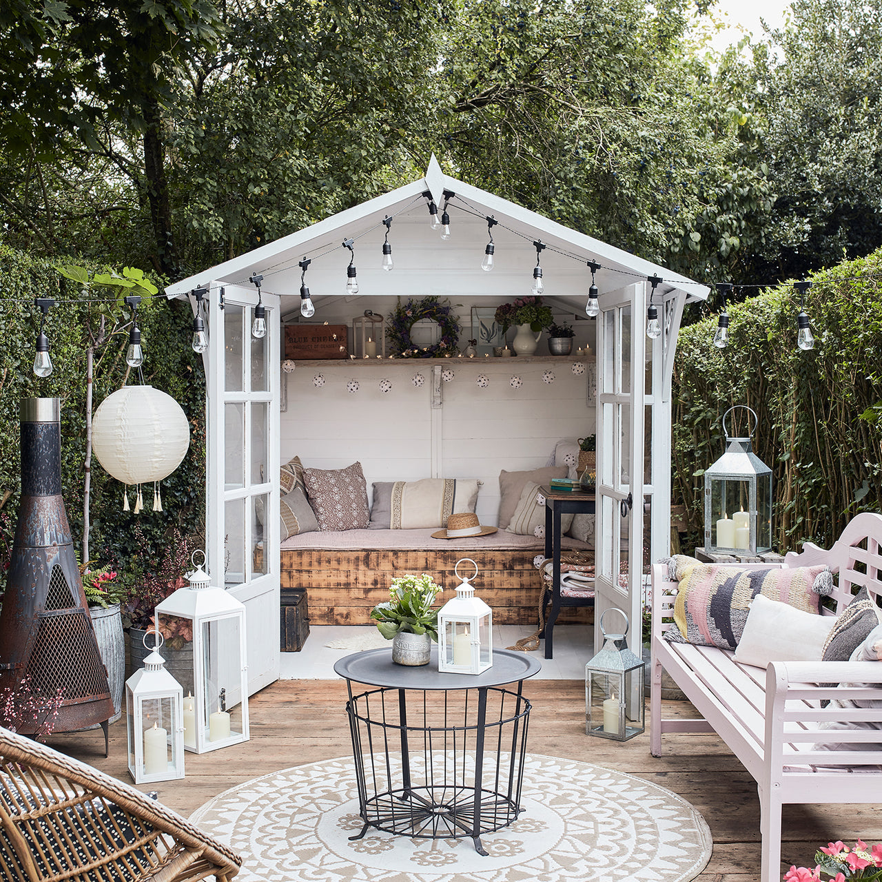 Lanterne d'Extérieur en Métal Pornic avec Bougie TruGlow®