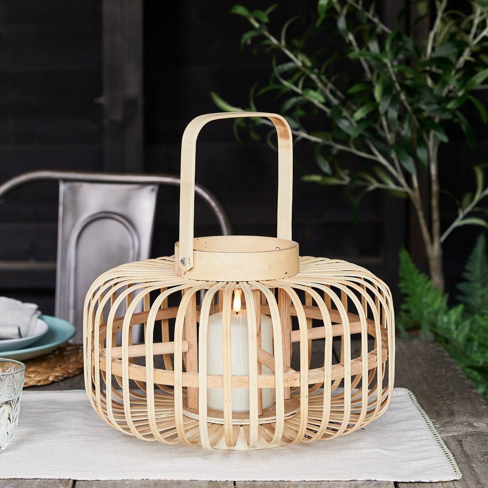 Lanterne en Bambou avec Bougie TruGlow®