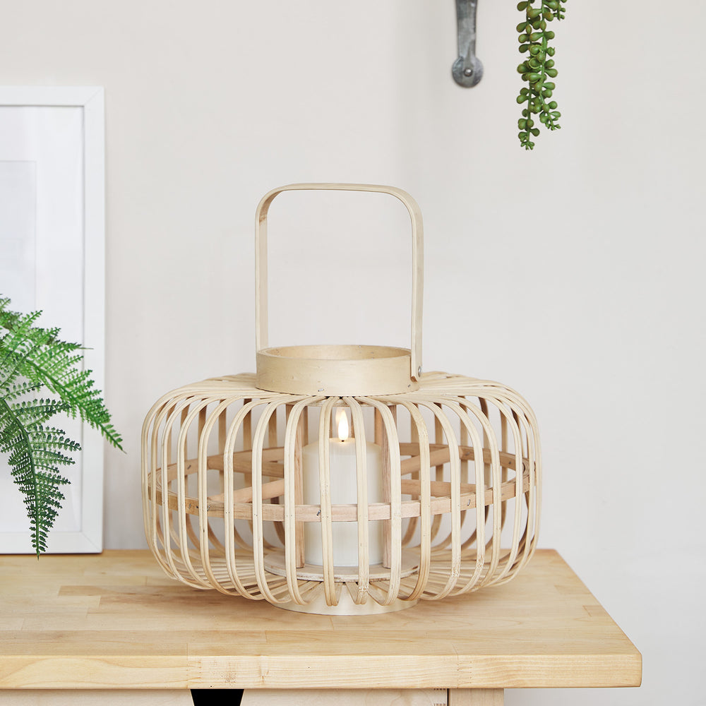 Lanterne en Bambou avec Bougie TruGlow®