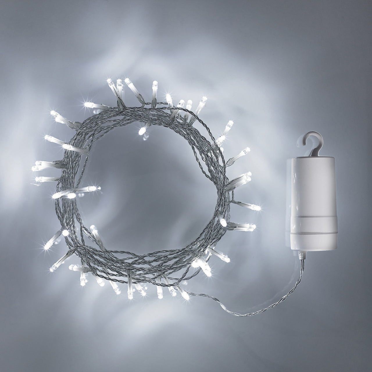 Guirlande Lumineuse à Piles 100 LED Blanches sur Câble Transparent