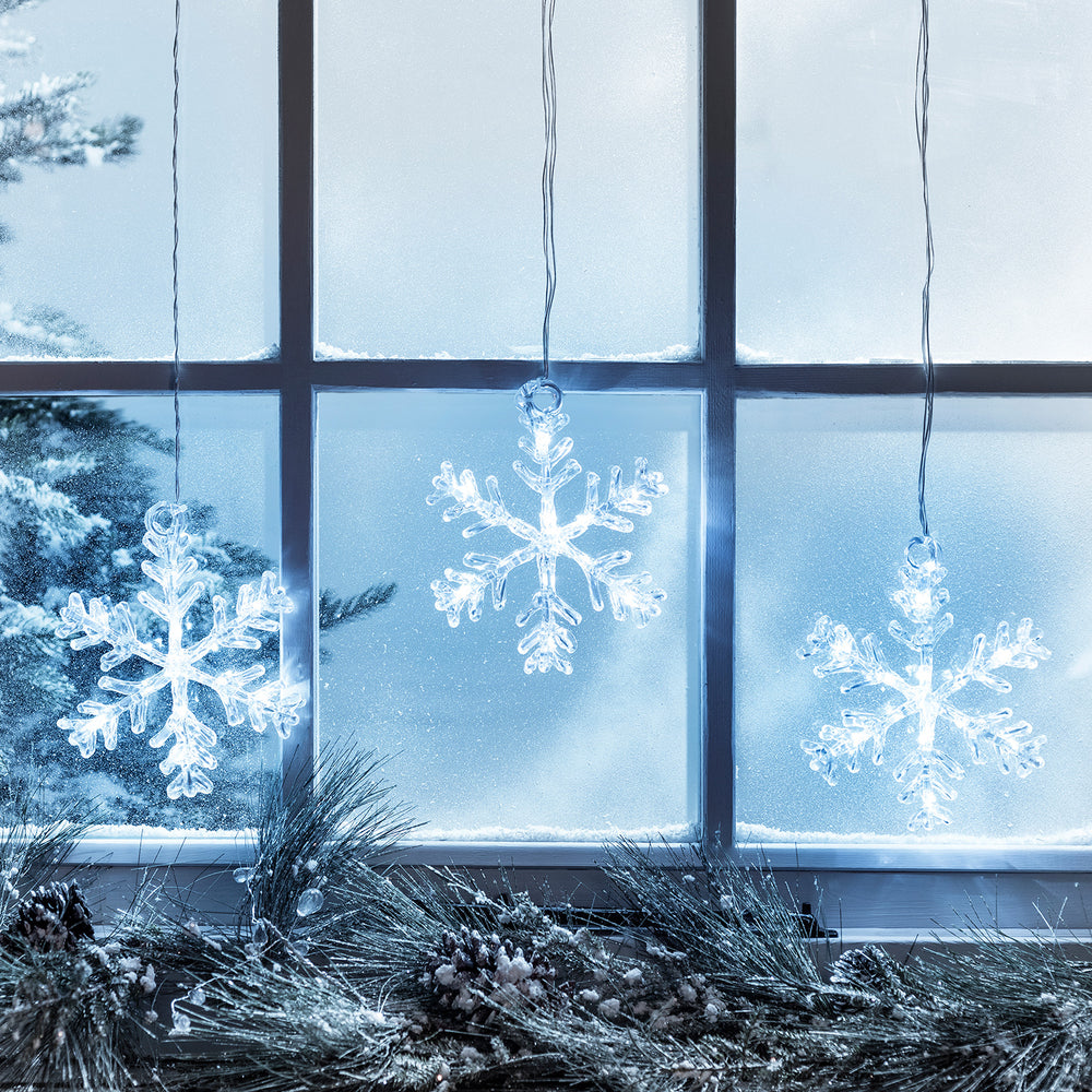 Flocons de Neige Stockholm Lumineux pour Fenêtres