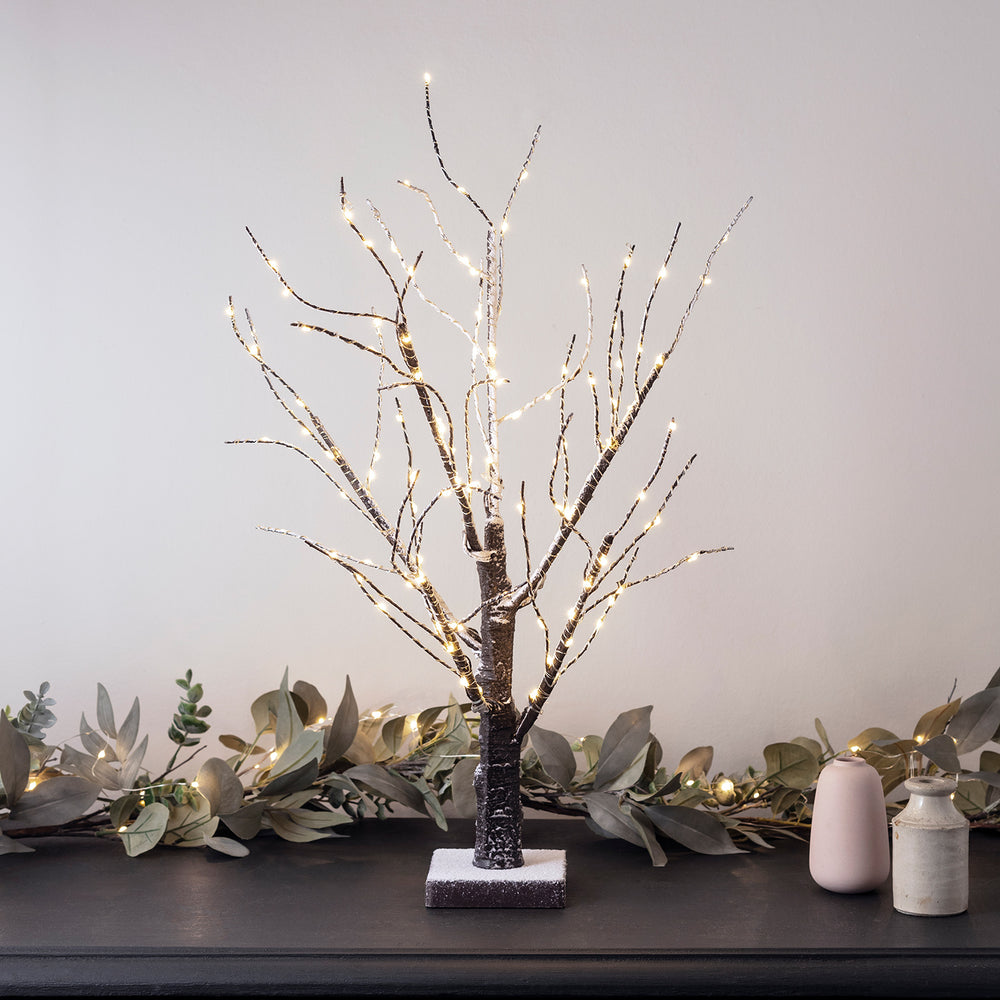 Arbre Lumineux Saupoudré de Neige avec 108 Micro LED Blanc Chaud