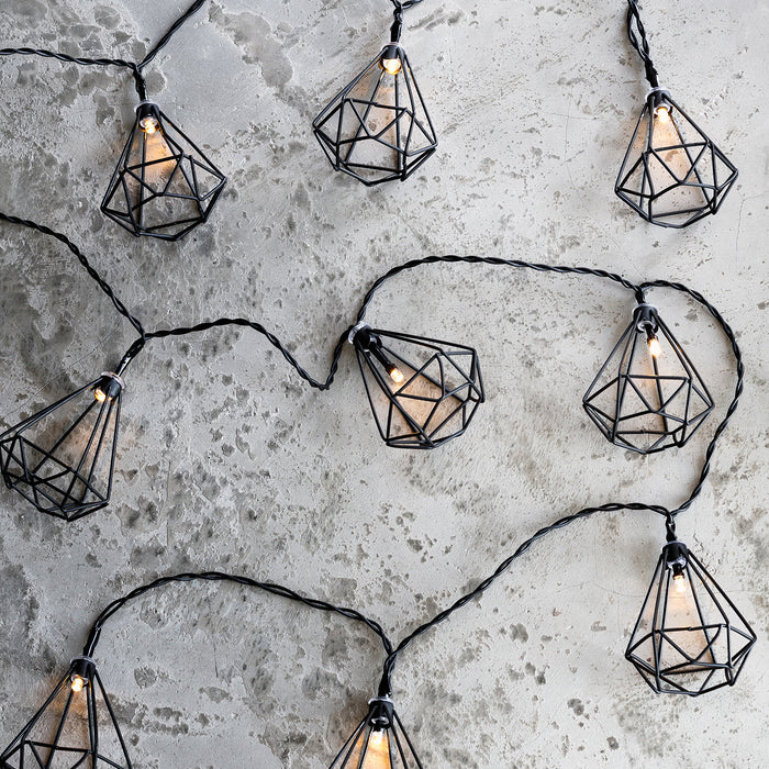 Guirlande Lumineuse à Piles aux 20 Lanternes Géométriques