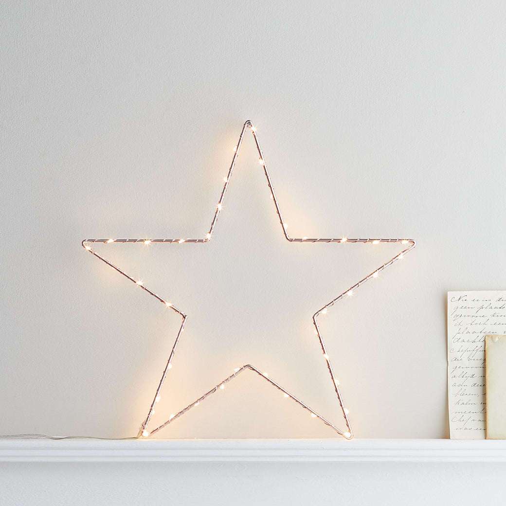 Étoile Lumineuse Osby Or Rose de 34 cm