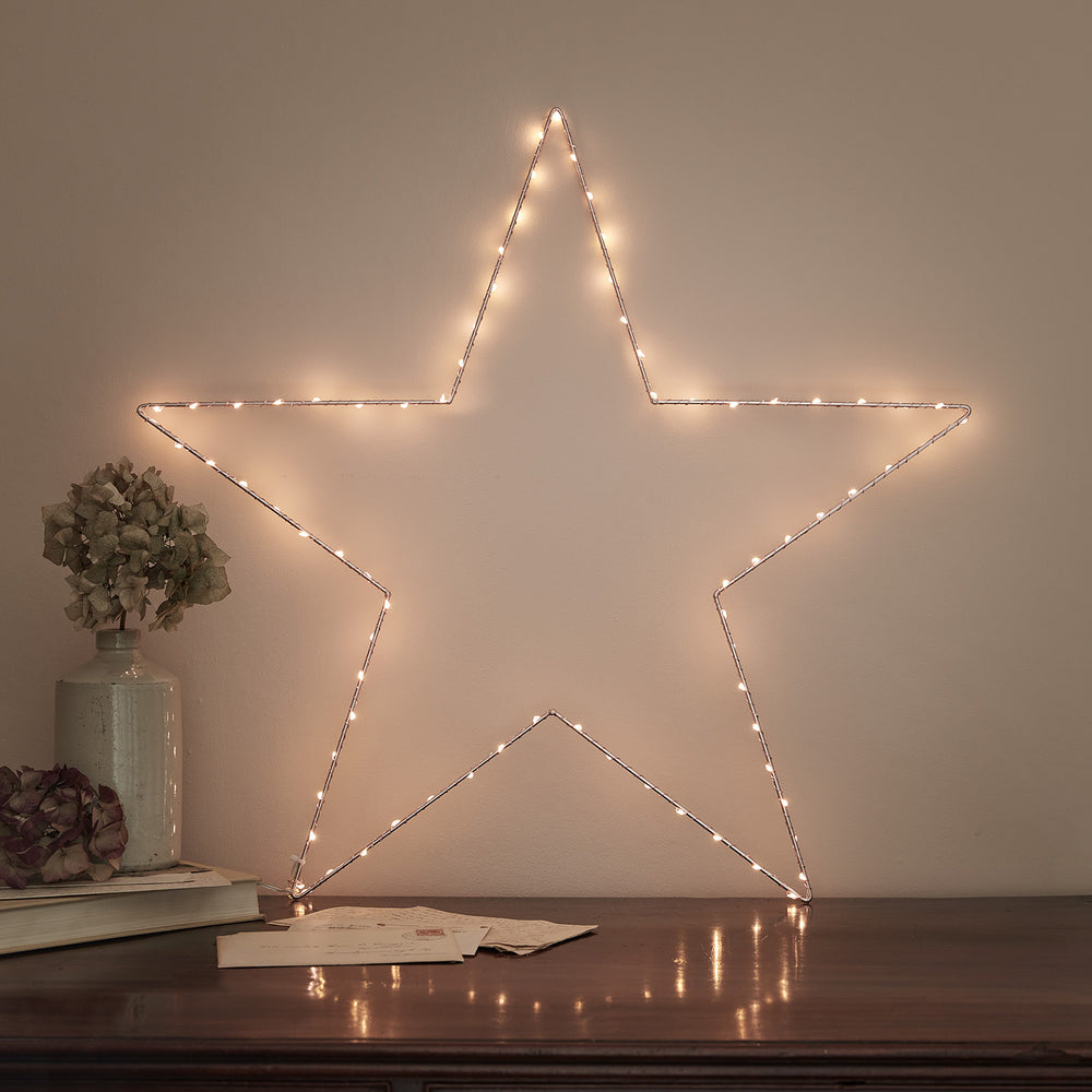 Qedertek Fenêtre Décorative de Noël avec Étoile, 2pcs 10 LED