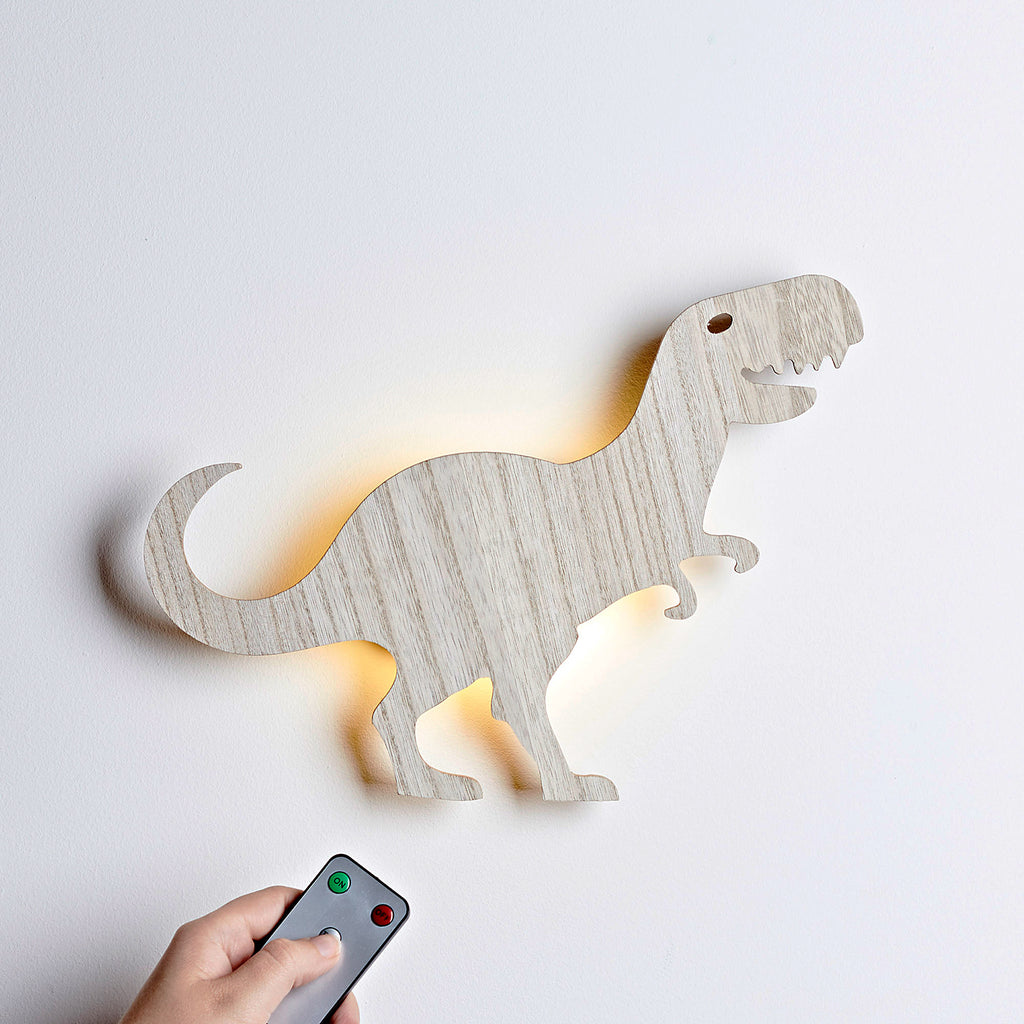 Applique Murale Dinosaure Lights4fun - 18 LED Blanc Chaud à Piles - Décoration Chambre Enfant
