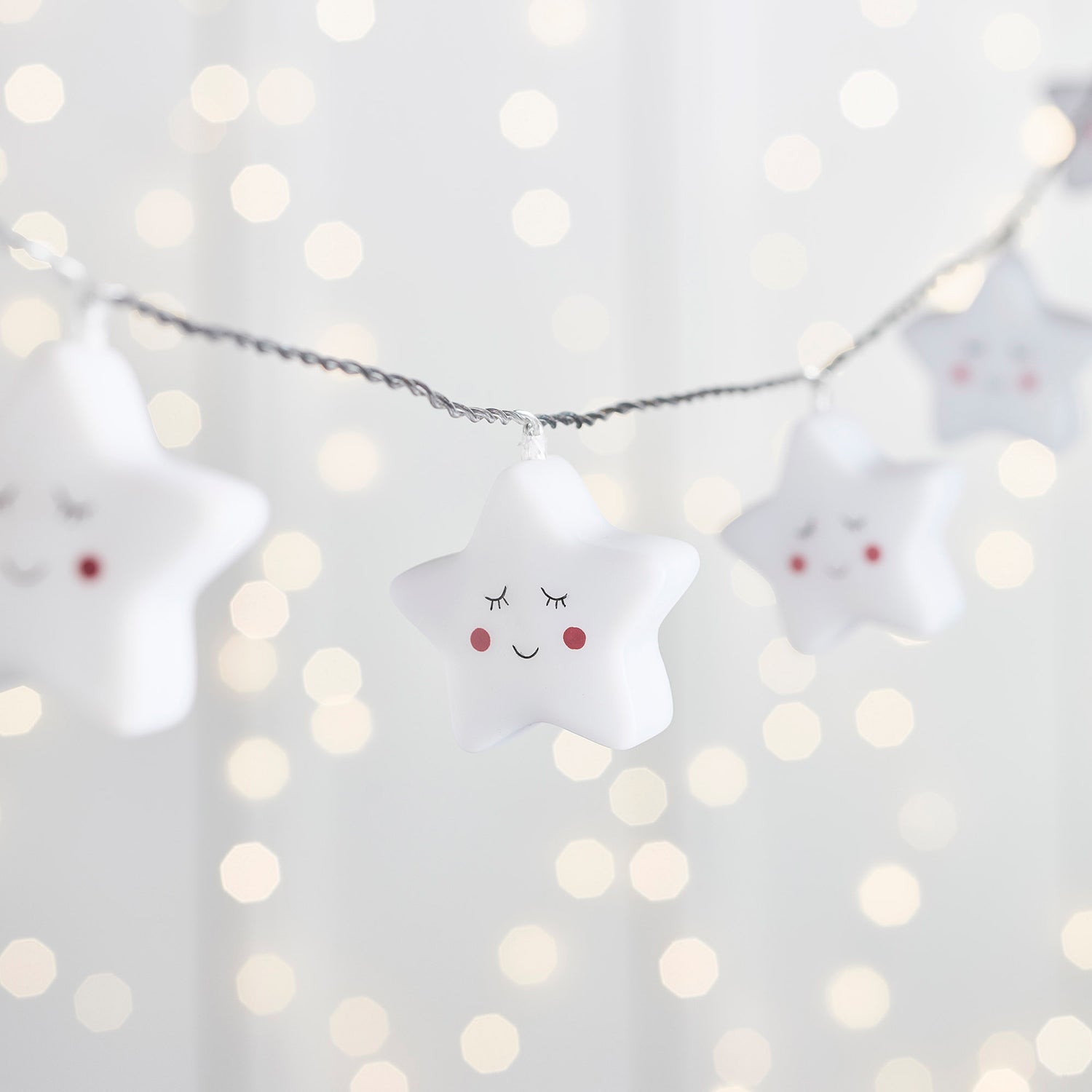 Guirlande Lumineuse étoiles 20 LED Blanc Chaud Pour Chambre Enfant - Avec Télécommande Et Minuterie 6h