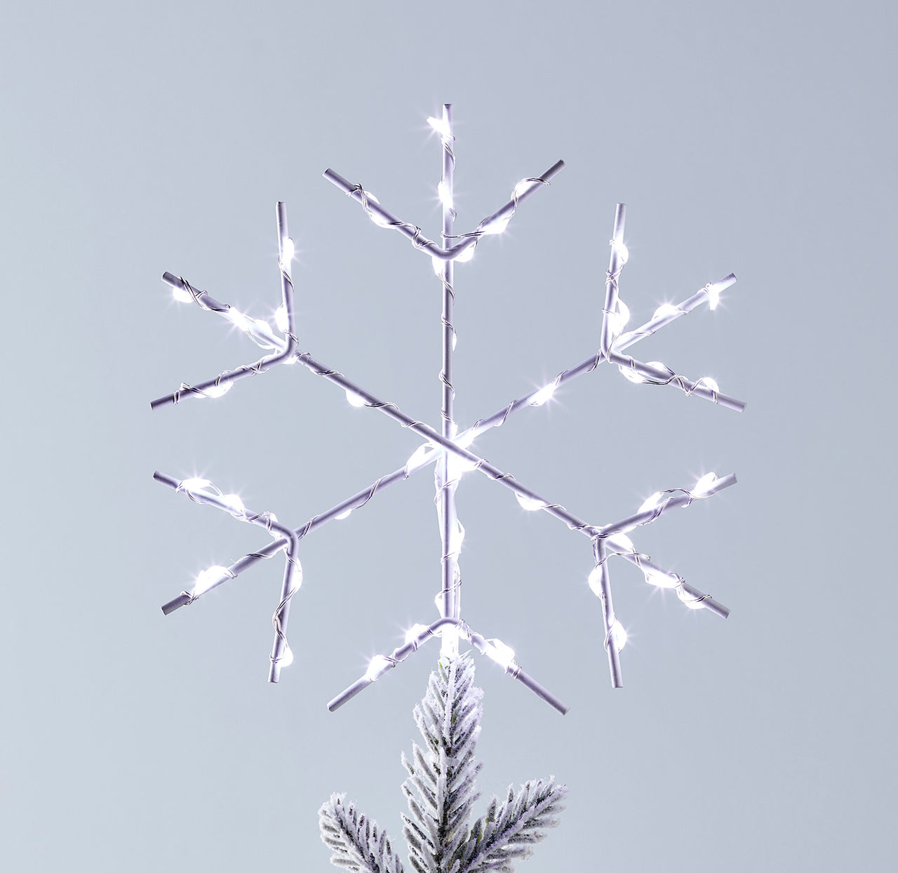 Cimier Arbre de Noël Flocon de Neige à Micro LED