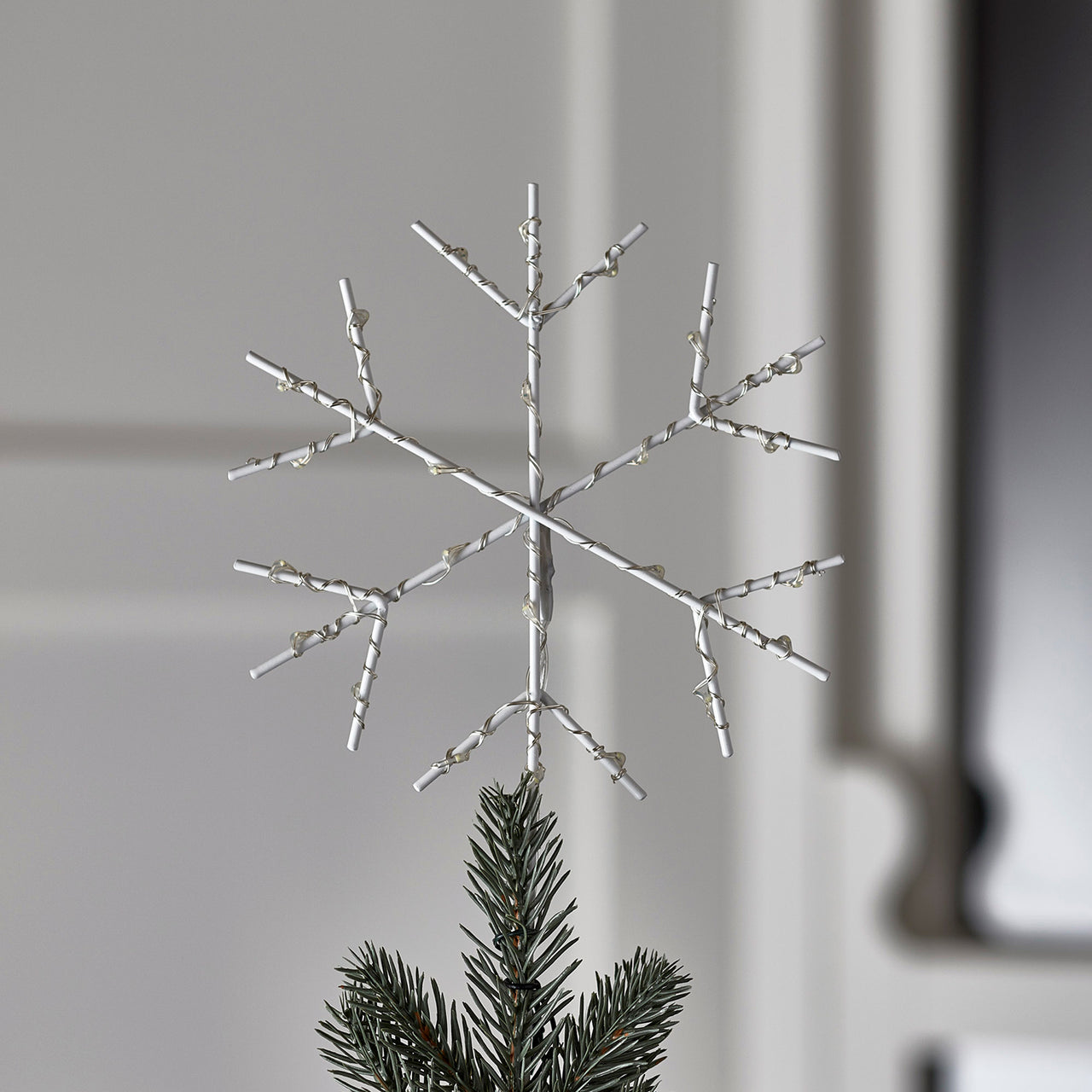 Cimier Arbre de Noël Flocon de Neige à Micro LED