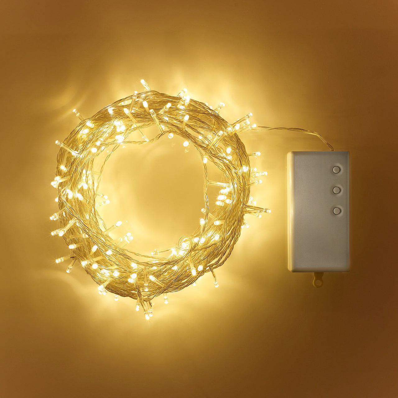 Guirlande Lumineuse à Piles 200 LED Blanc Chaud sur Câble Transparent