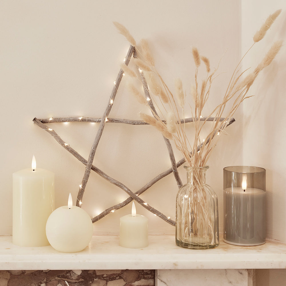 Étoile Lumineuse en Bois Gris