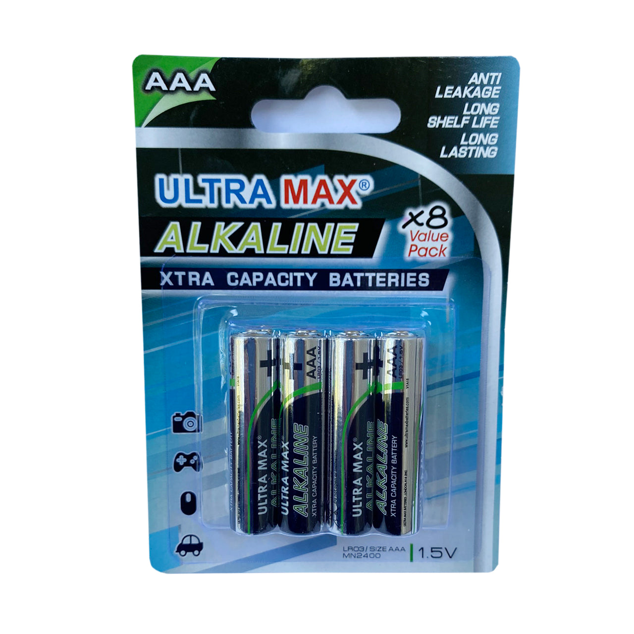 Lot de 8 Piles Alcalines LR03/AAA –