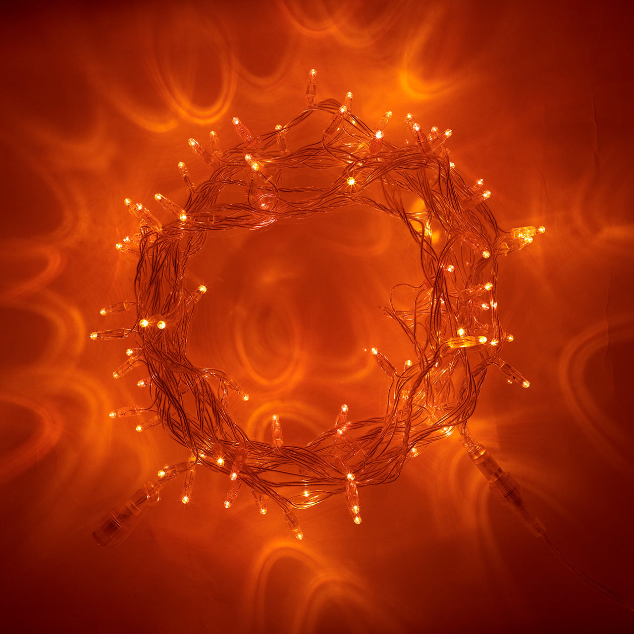 Guirlande Lumineuse Raccordable 100 LED Ambres Câble Transparent 10m