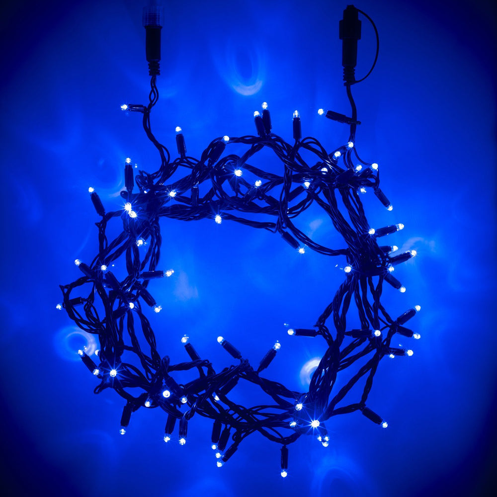 Guirlande Lumineuse 30m 300 LED Bleue Câble Vert Raccordable Série Cœur