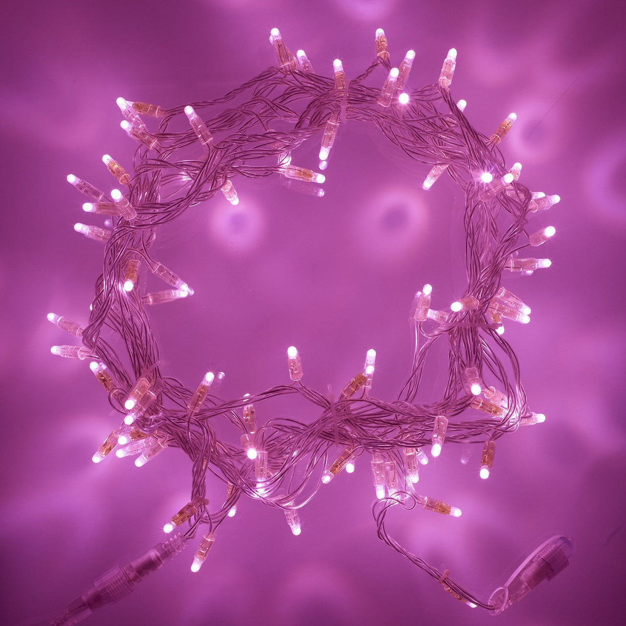 Guirlande Lumineuse 30m 300 LED Rose Câble Transparent Raccordable Série Cœur