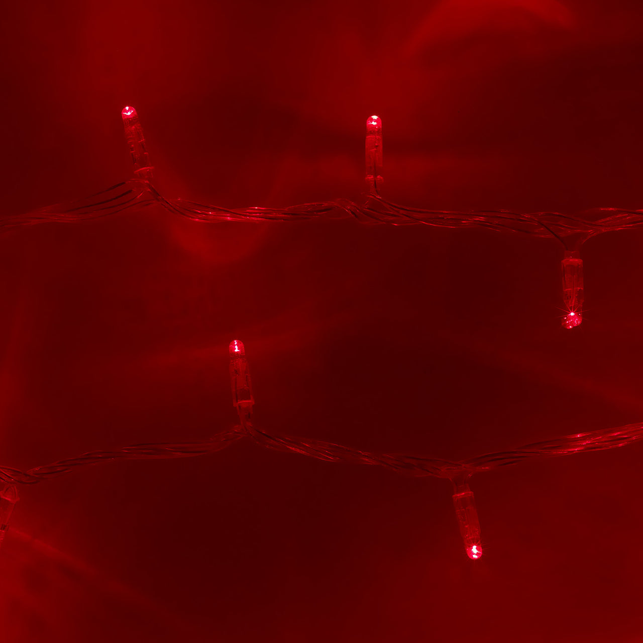 Guirlande Lumineuse Raccordable 100 LED Rouges Câble Transparent 10m