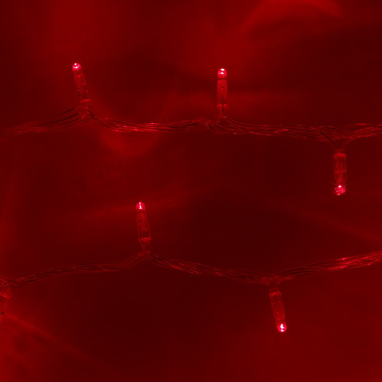Guirlande Lumineuse 50m 500 LED Rouge Câble Transparent Raccordable Série Cœur