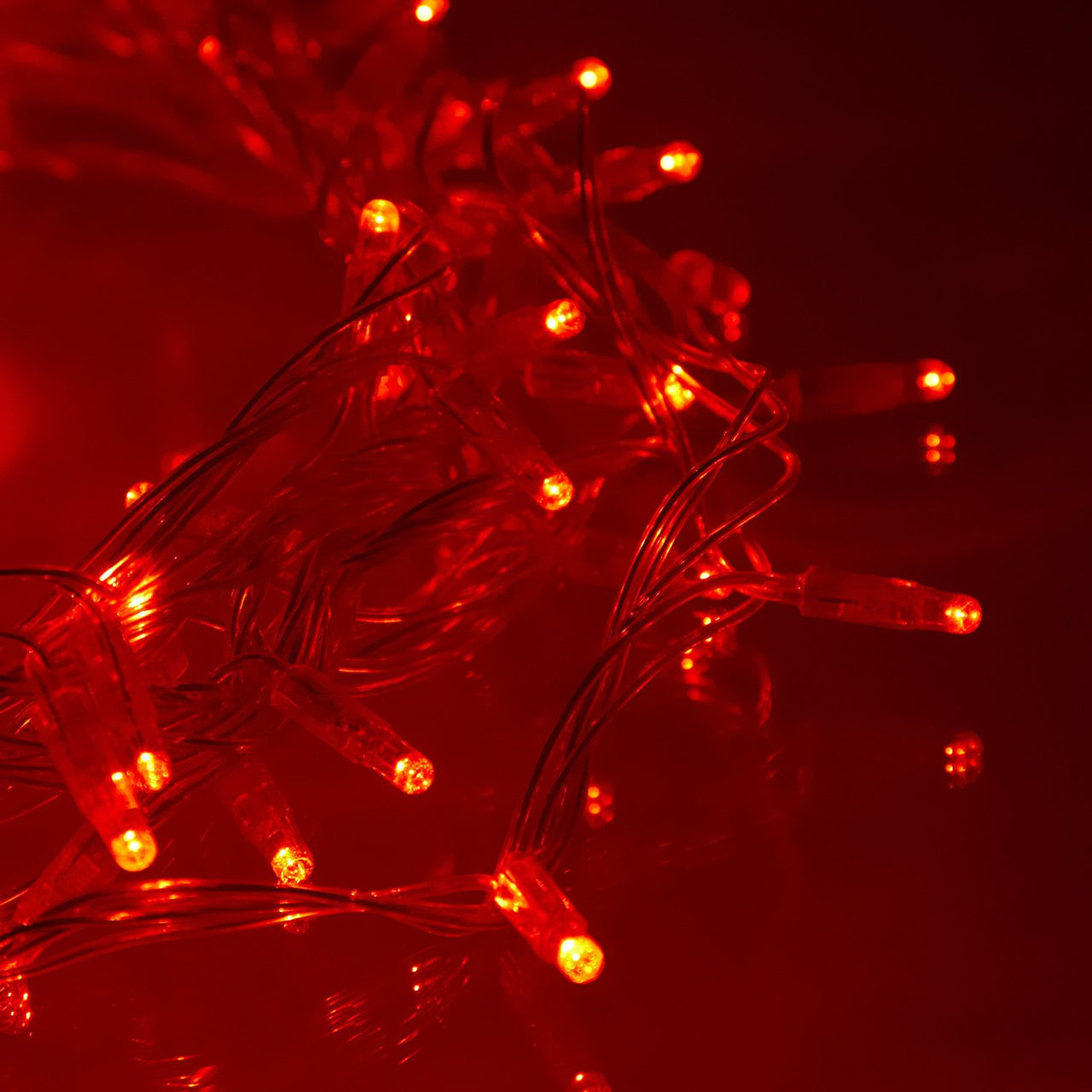 Guirlande Lumineuse 20m 200 LED Rouge Câble Transparent Raccordable Série Cœur