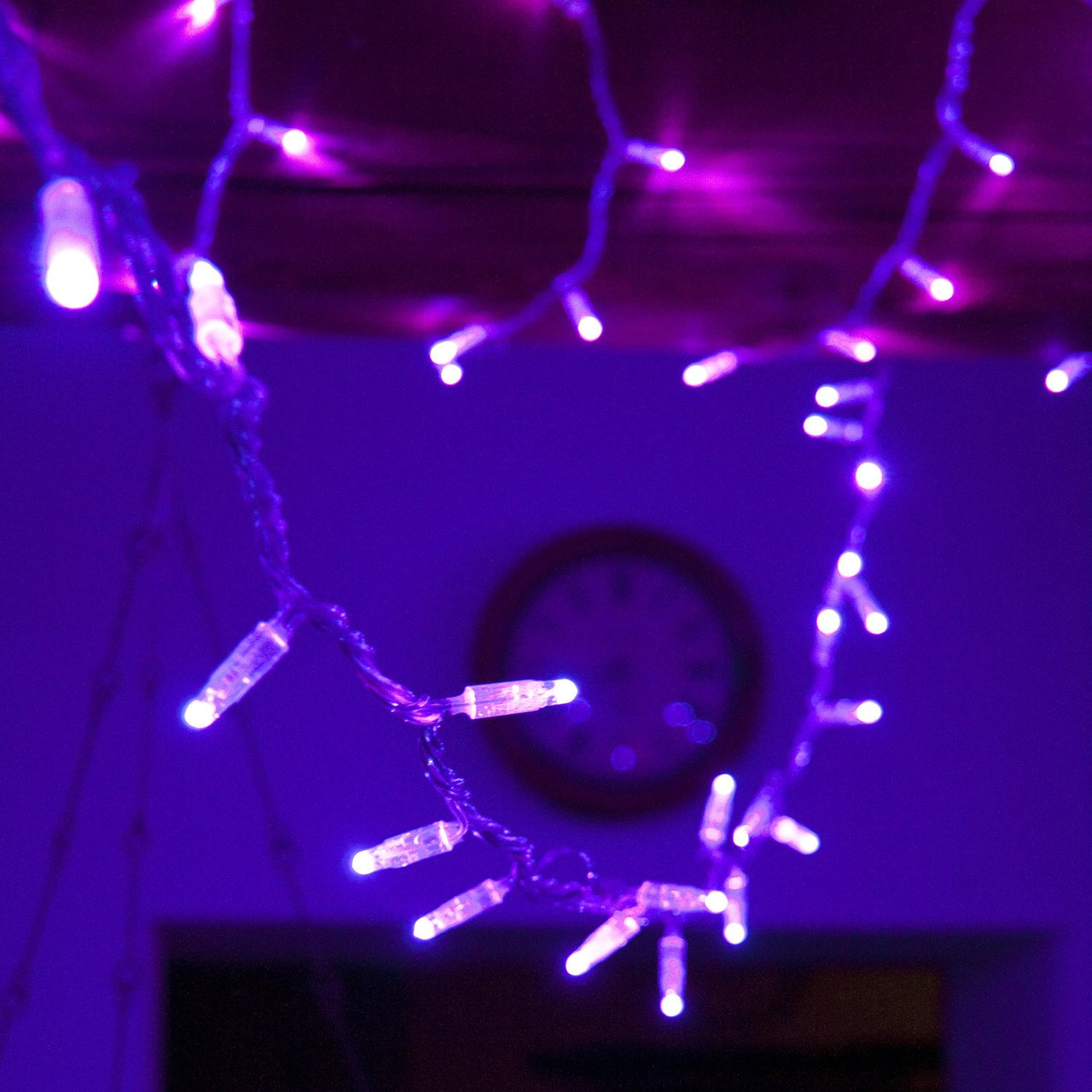 Guirlande Lumineuse 40m 400 LED Violette Câble Transparent Raccordable Série Cœur