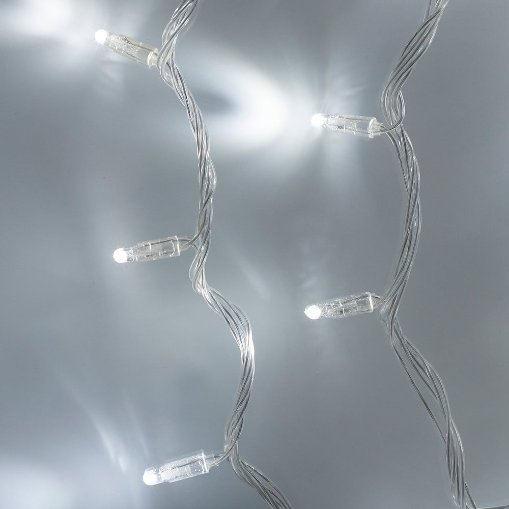 Guirlande Lumineuse Raccordable 100 LED Blanches Câble Transparent 10m