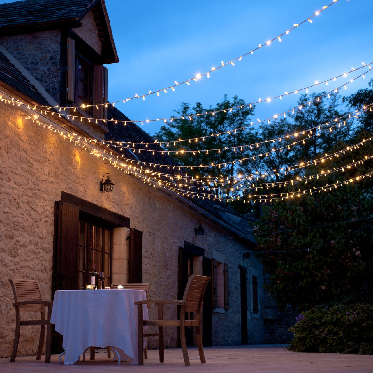 Guirlande Lumineuse 40m 400 LED Blanc Chaud Câble Transparent Raccordable Série Cœur