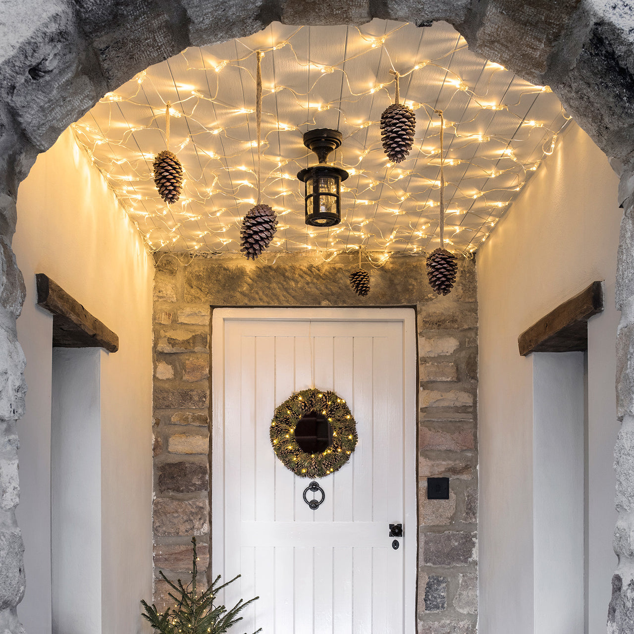 Filet Lumineux Raccordable 140 LED Blanc Chaud Câble Transparent 2 x 2m