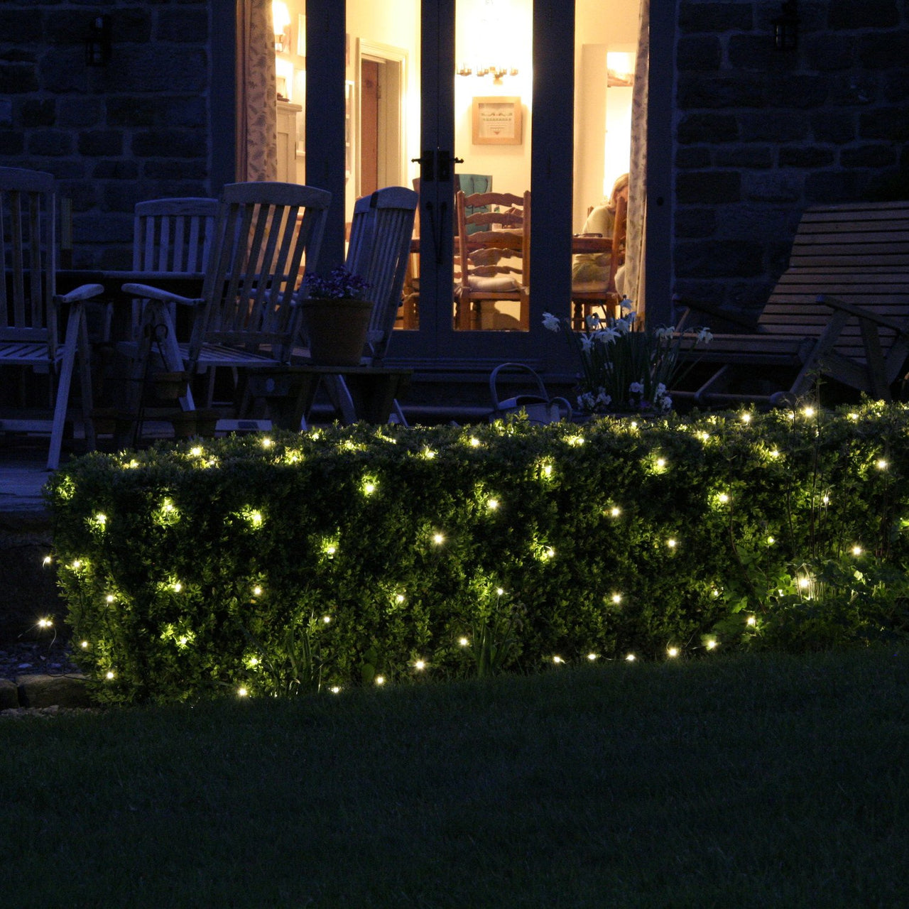 Filet Lumineux 12m x 2m 840 LED Blanc Chaud Câble Vert Raccordable Série Cœur