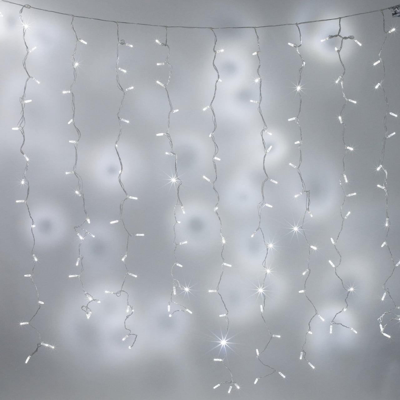 Rideau Lumineux 8m x 2m 768 LED Blanche Câble Transparent Raccordable Série Cœur