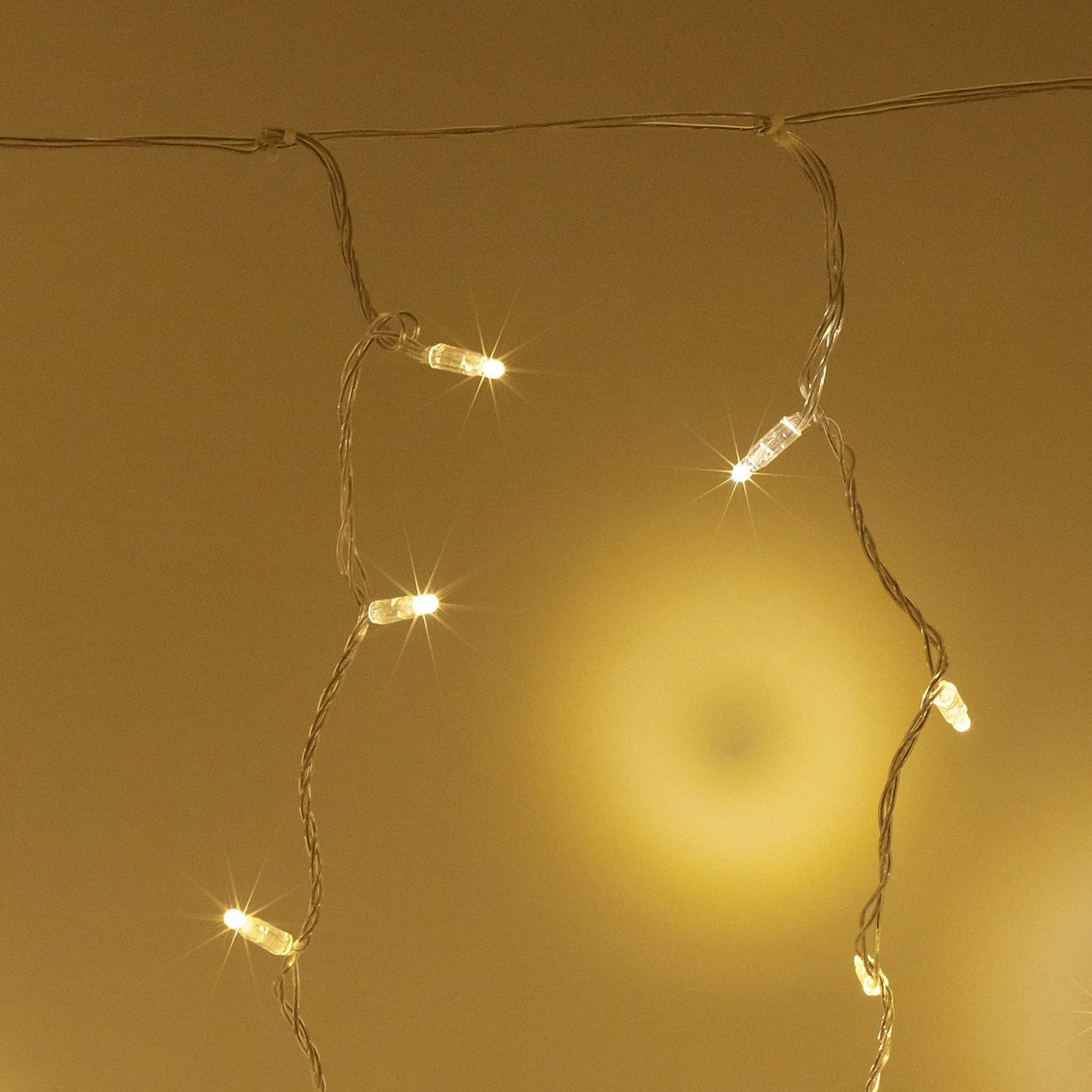 Rideau Lumineux 8m x 2m 768 LED Blanc Chaud Câble Transparent Raccordable Série Cœur