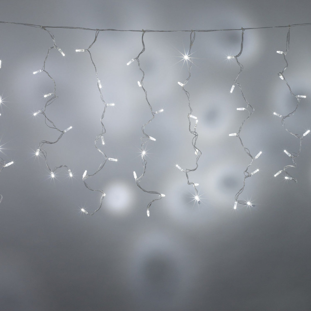 Rideau Lumineux 8m x 1m 384 LED Blanche Câble Transparent Raccordable Série Cœur