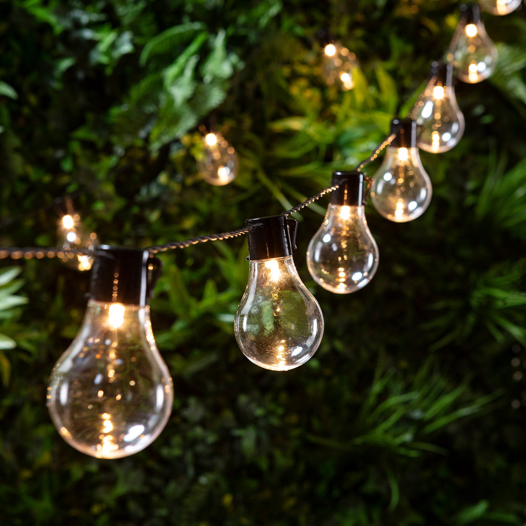Guirlande Guinguette Carnaval 20 Globes Transparents LED Blanc Chaud