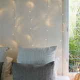 Rideau Lumineux 40 LED Blanc Chaud Câble Transparent 1 m x 1 m