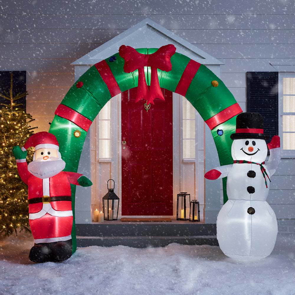 Arche Gonflable Père Noël et Bonhomme de Neige