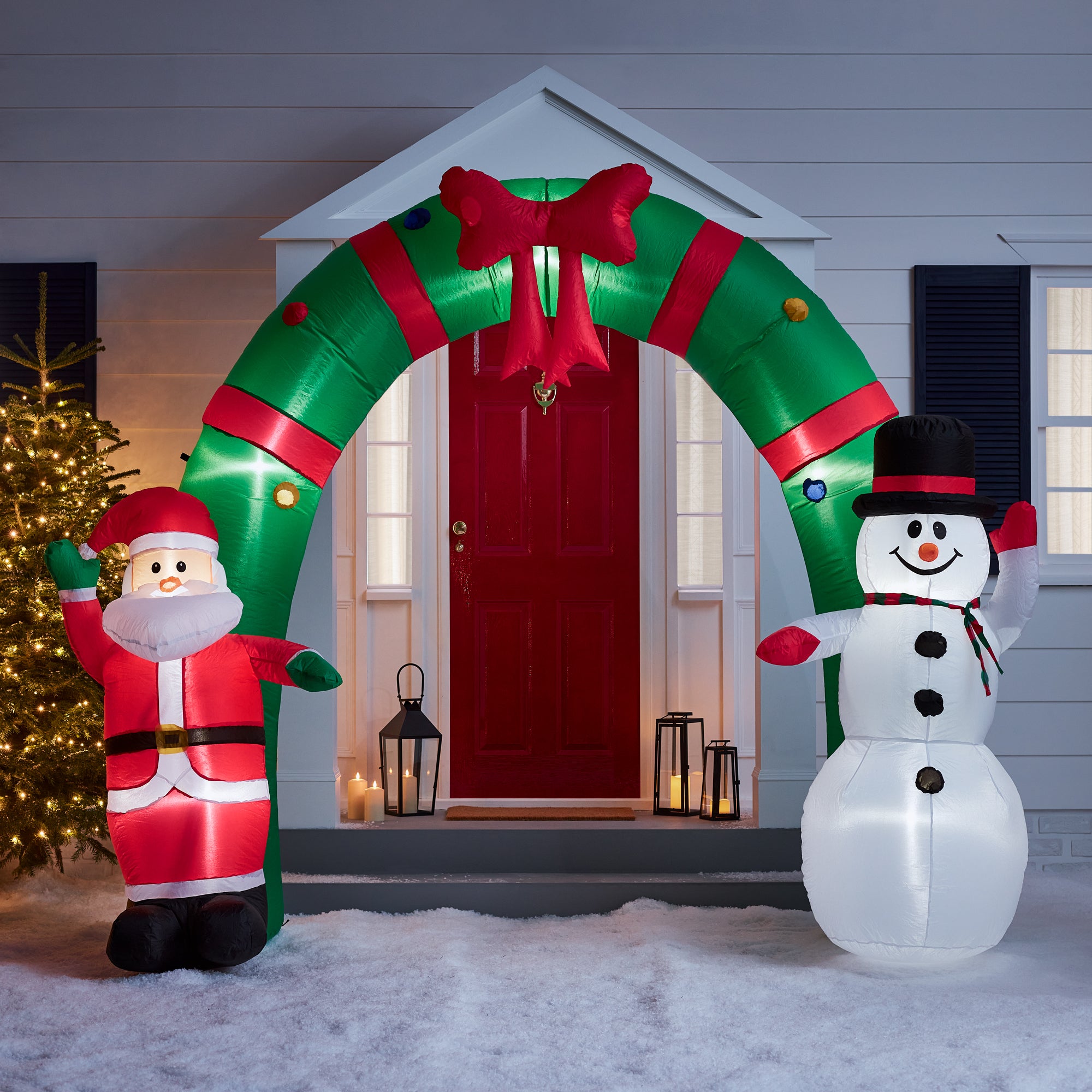 Décor Gonflable Père Noël 180 Cm Avec Sac Cadeau - Décoration Extérieur Noël LED - PARAYOYO
