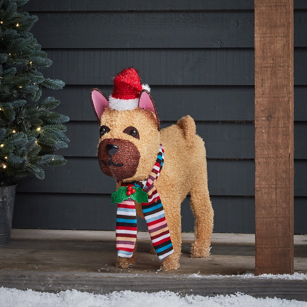 Décoration de Noël Extérieur Bouledogue Lumineux