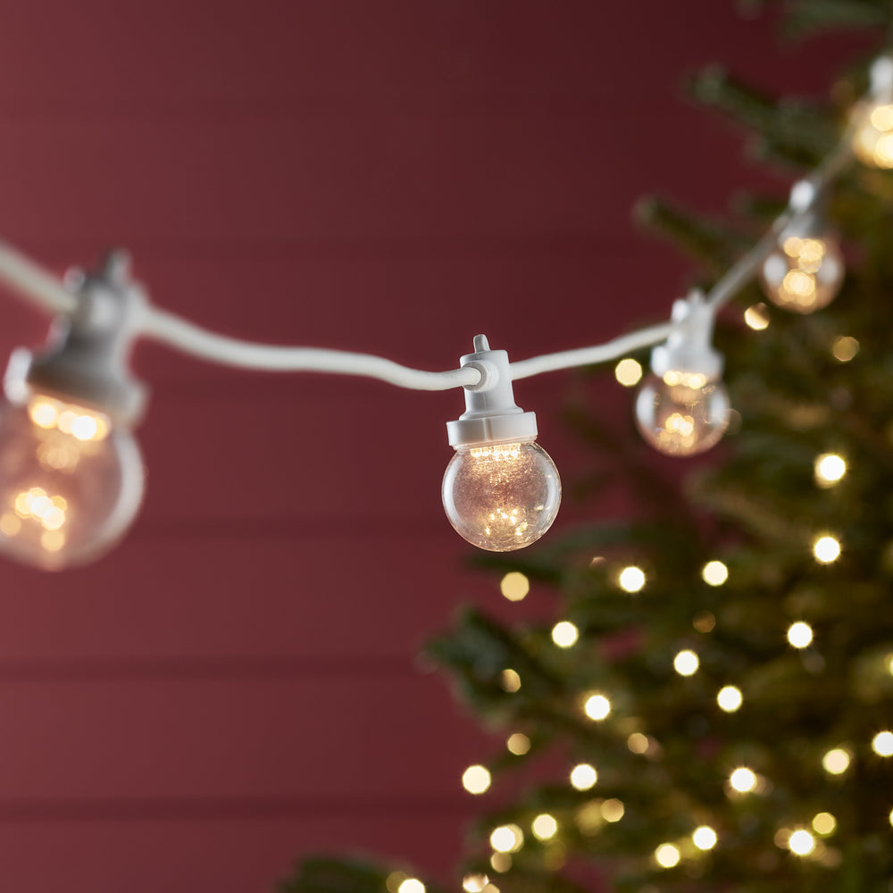 Guirlande Guinguette Pro Connect 85m 170 LED Blanc Chaud Câble Blanc Raccordable Ampoules Transparentes