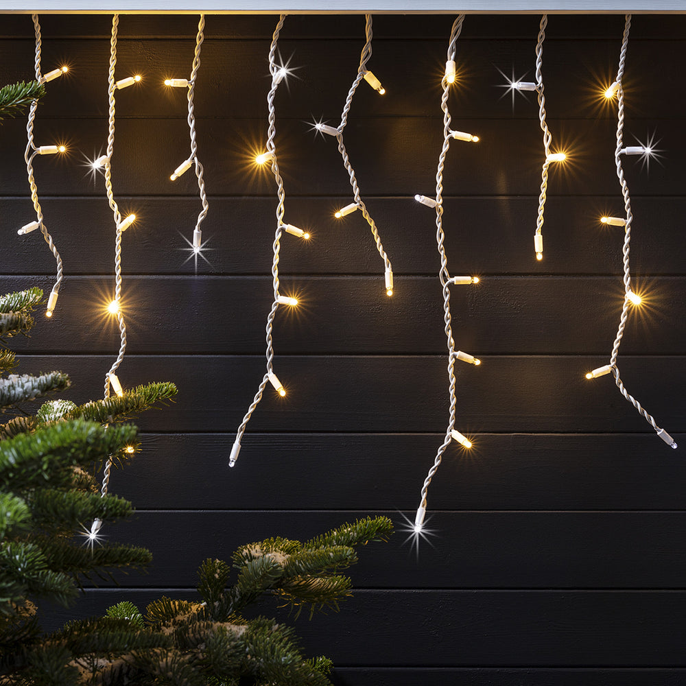Guirlande Lumineuse Stalactite  pour Extérieur 100 LED Blanc Chaud de 2m
