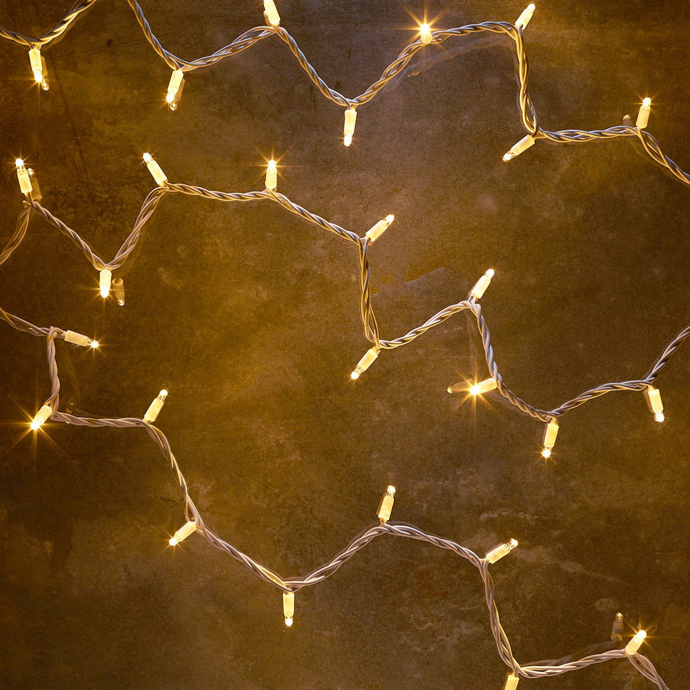 Guirlande Lumineuse 30m 300 LED Blanc Chaud Câble Blanc Raccordable Série Pro