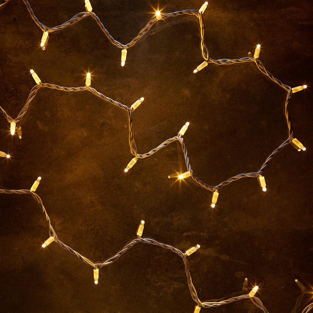 Guirlande Lumineuse 190m 1900 LED Blanc Chaud Câble Blanc Raccordable Série Pro