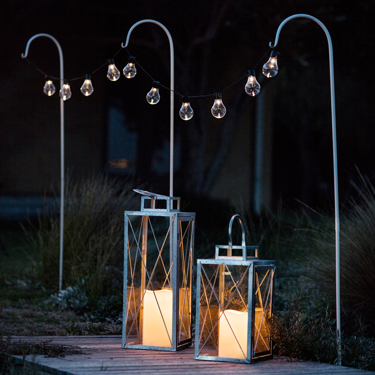 Guirlande Guinguette Solaire Carnaval 10 Ampoules LED Blanc Chaud