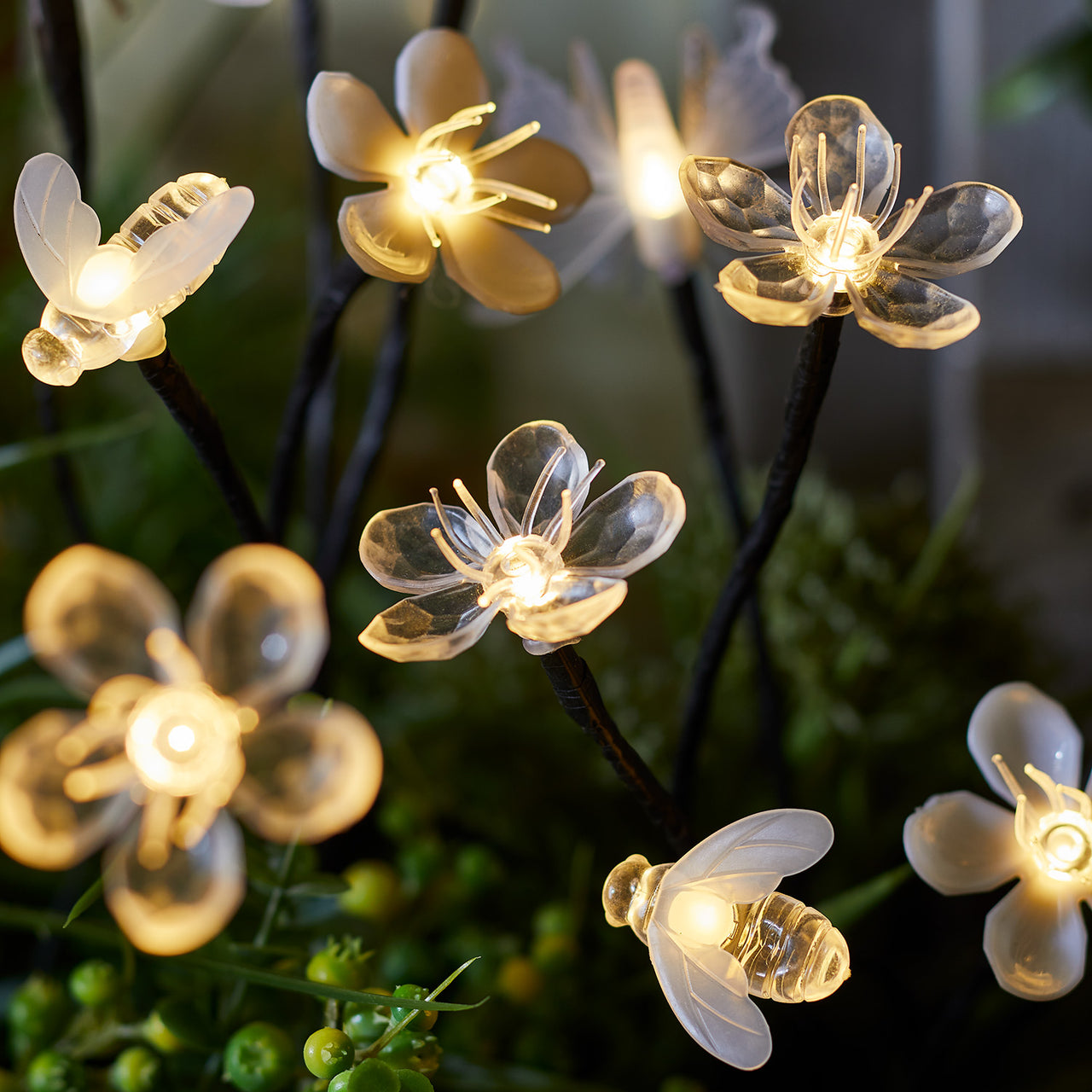 5 Balises Solaires Papillons, Abeilles et Fleurs