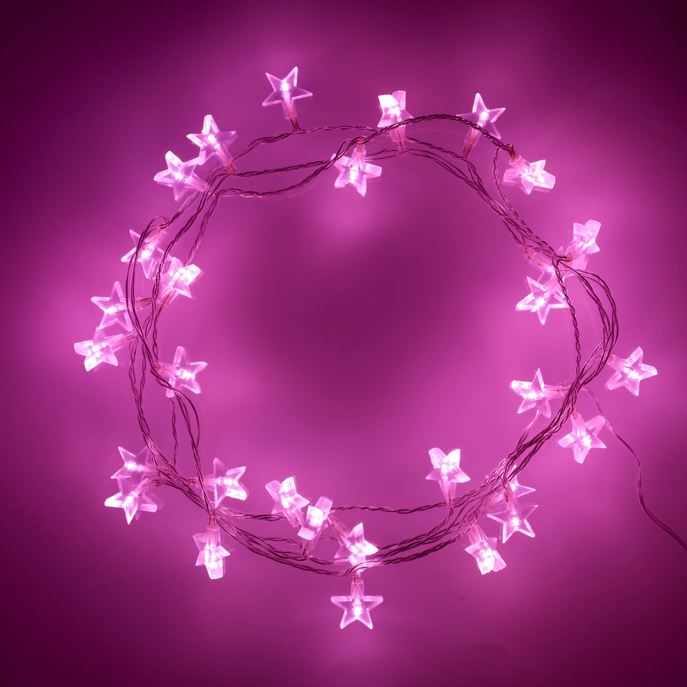 Guirlande Lumineuse d'Étoiles avec 30 LED Rose Pour Intérieur