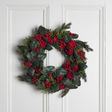 Couronne de Noël Baies Rouges de 50cm