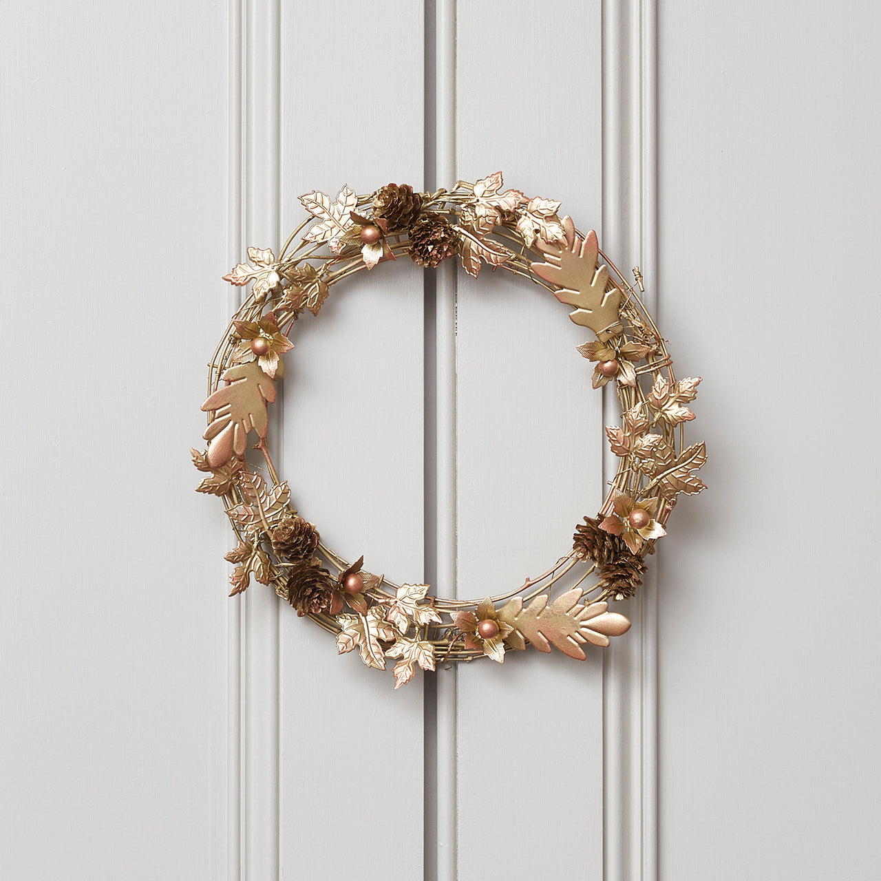 Couronne de Feuilles Dorées de 33 cm