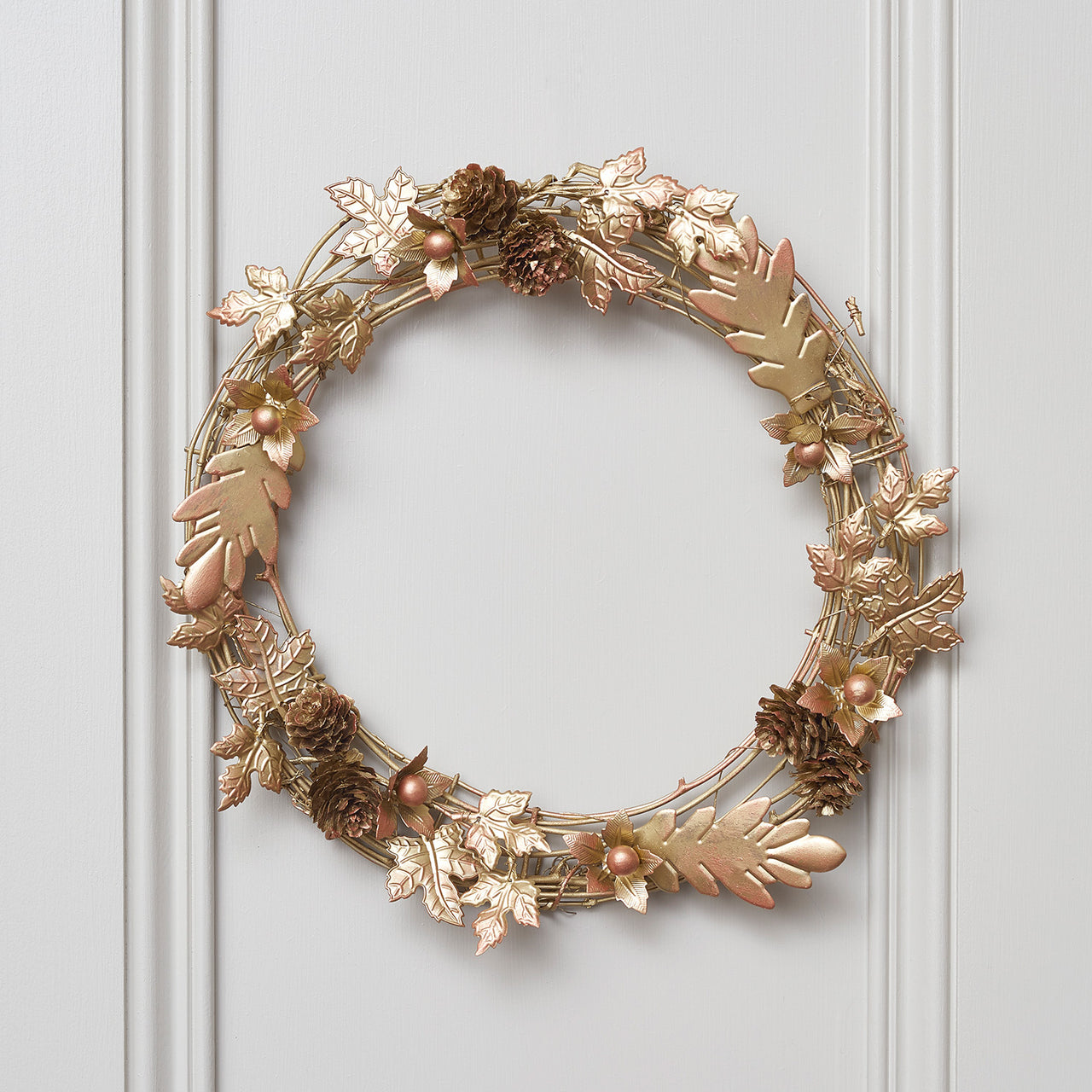 Couronne de Feuilles Dorées de 33 cm