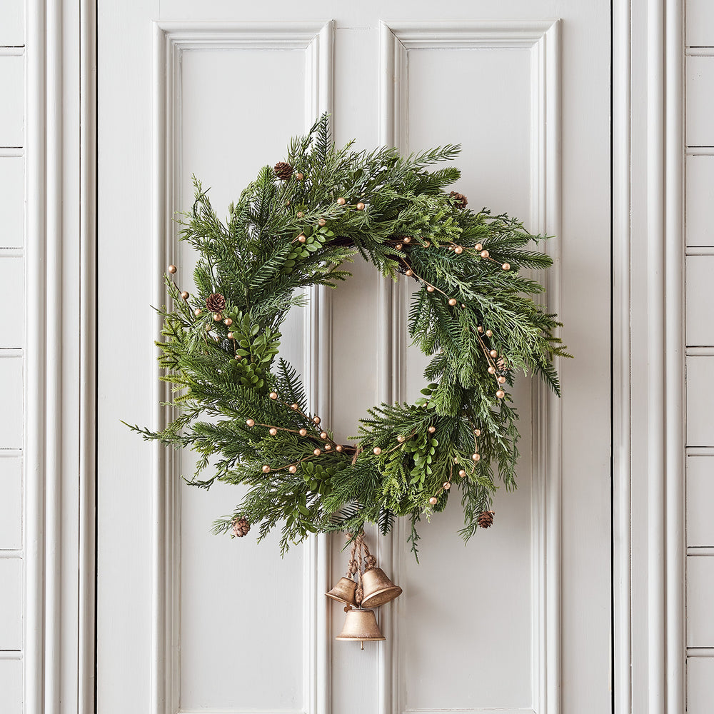 Couronne de Noël de 60 cm, de Style Forêt Enchantée