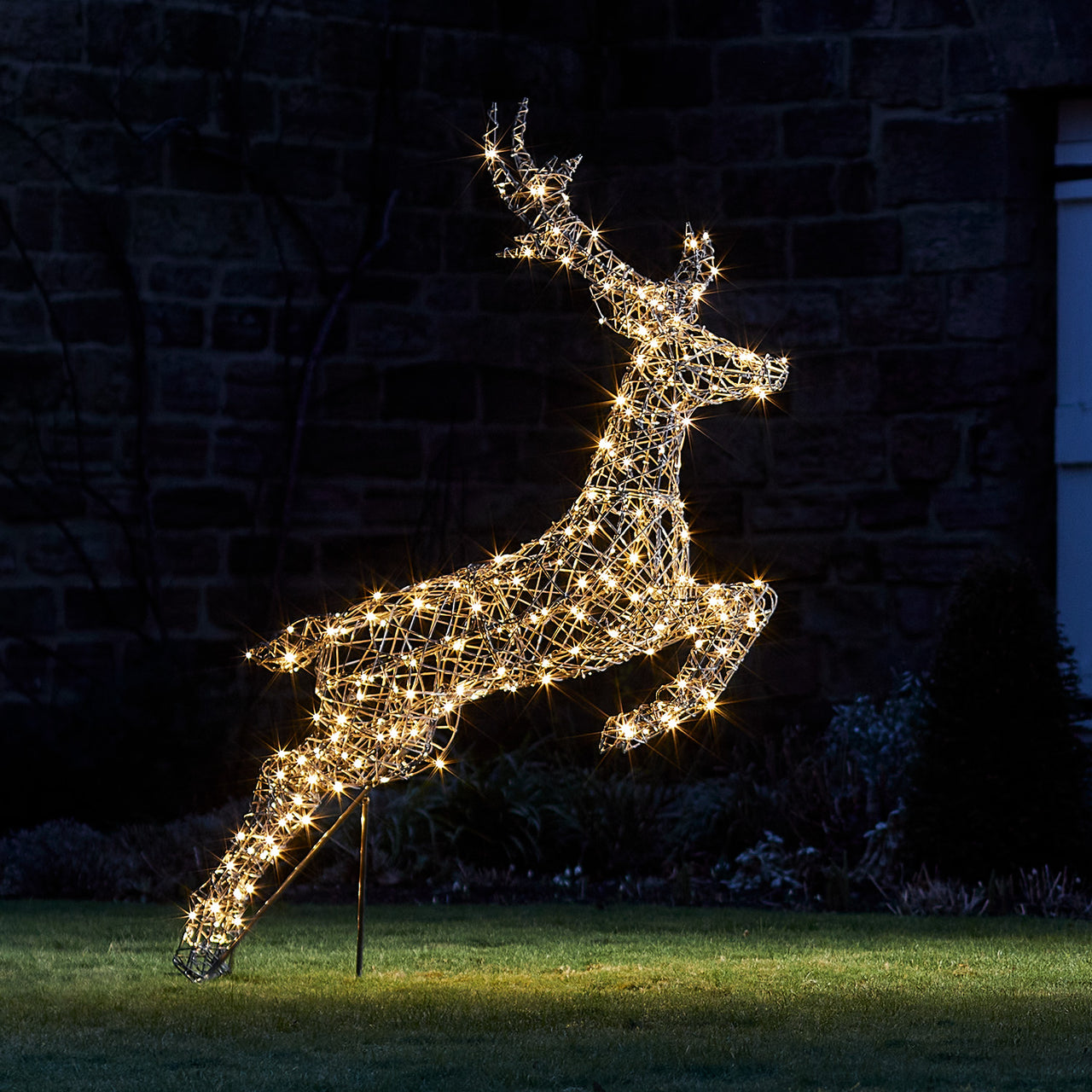 Renne de Noël Harlow en Rotin 240 LED Bicolore