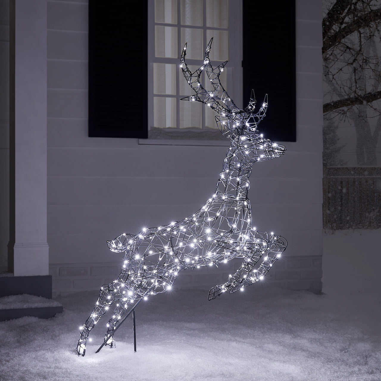 Renne de Noël Harlow en Rotin 240 LED Bicolore