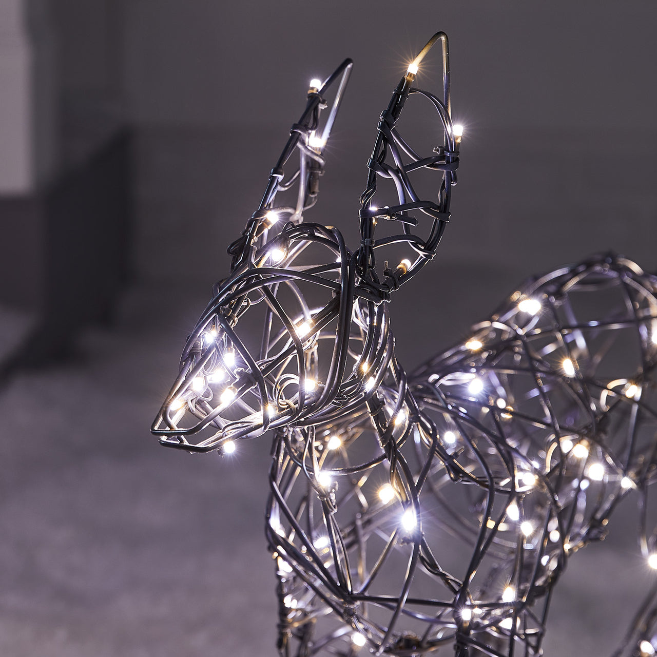 Duo de Rennes de Noël Harlow en Rotin Biche et Faon 300 LED Bicolore